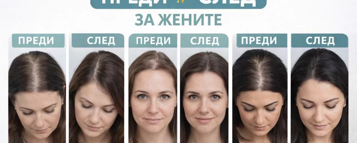 присаждане на коса при жени резултат плътност коса естествена линия косопад жени лечение
