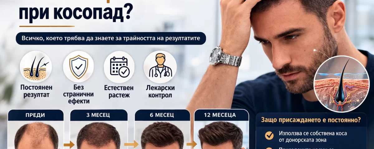 Присаждане на коса постоянно решение ли е при косопад резултати преди и след 12 месеца естествен растеж