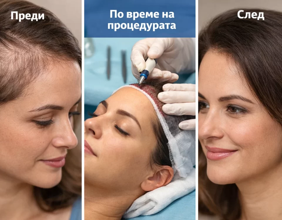 Присаждане на коса при жени – преди, по време на процедурата и след резултат