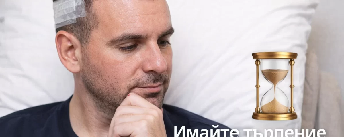 след присаждане на коса възстановяване растеж резултат търпение