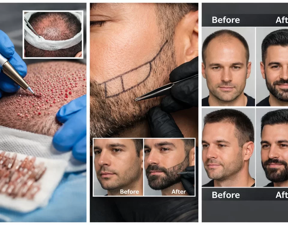 Присаждане на коса и брада – FUE процедура, дизайн на брада и естествени резултати преди и след