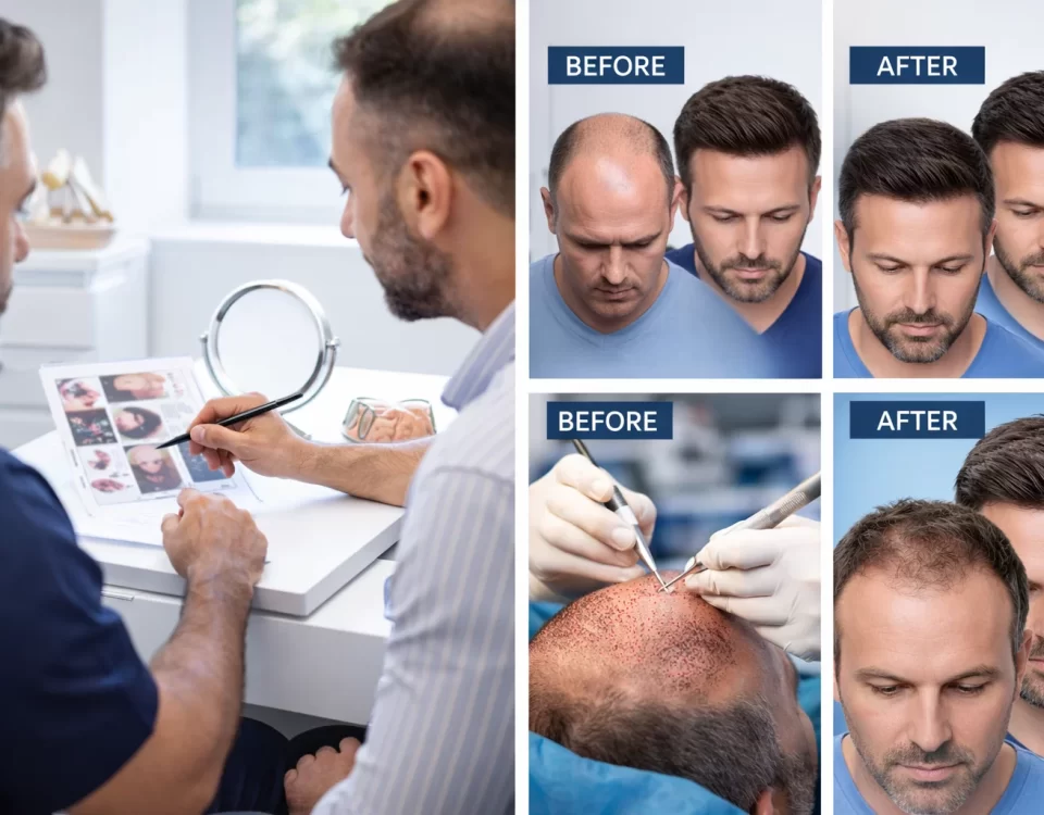 Консултация за присаждане на коса с FUE метод в Турция – индивидуален анализ на пациента
