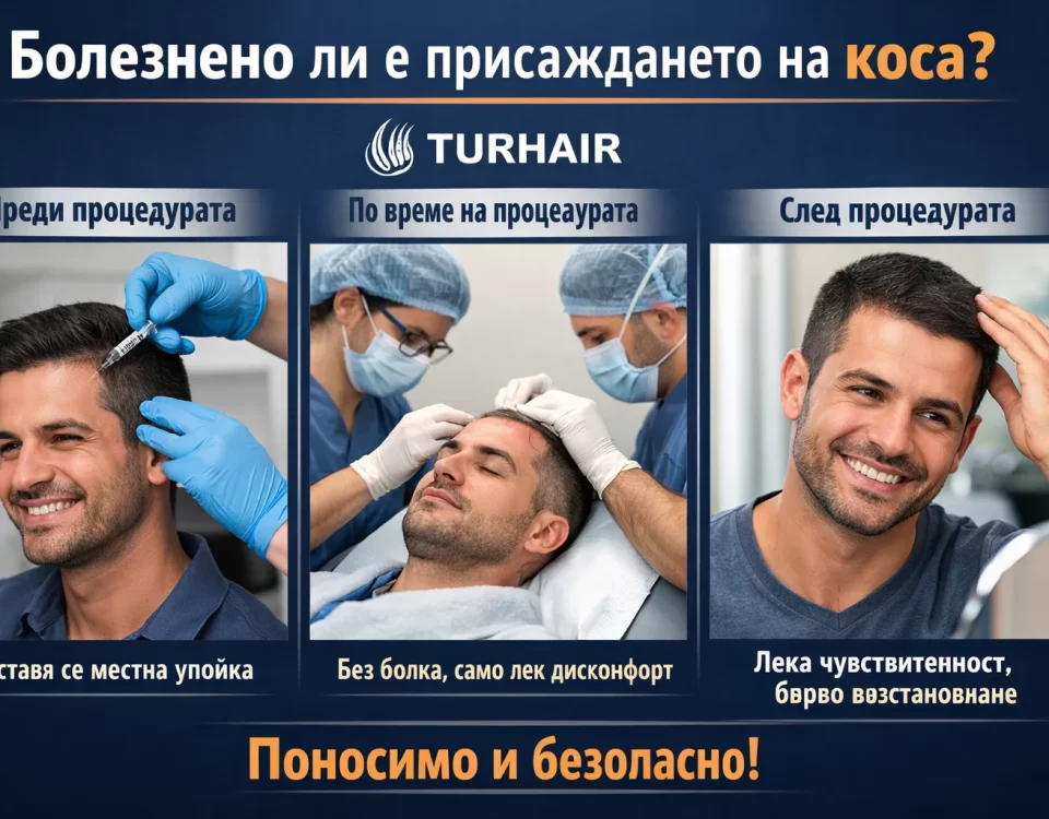 Болезнено ли е присаждането на коса – процедура с местна упойка, без болка и бързо възстановяване