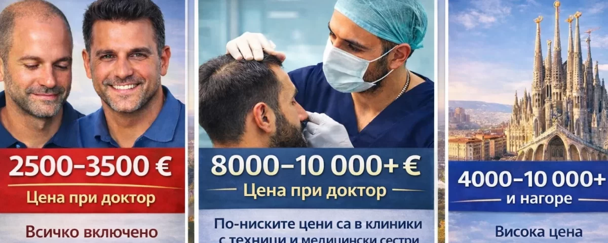 Сравнение на цени за присаждане на коса Турция срещу България – операция от доктор срещу техници