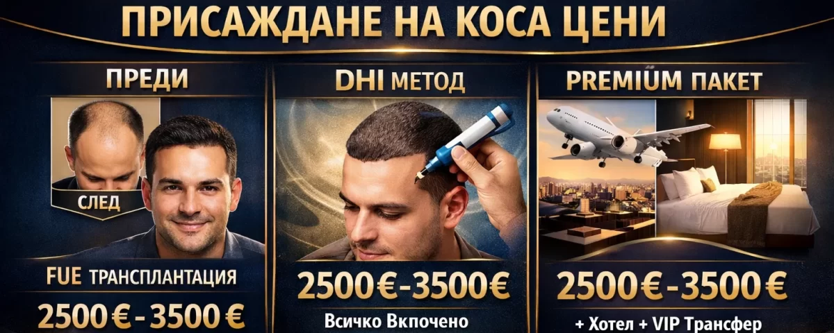 Присаждане на коса цени 2500€ – 3500€