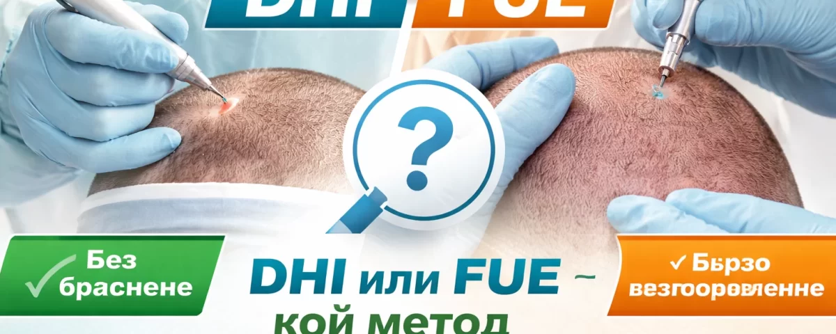 Разлика между DHI и FUE при присаждане на коса