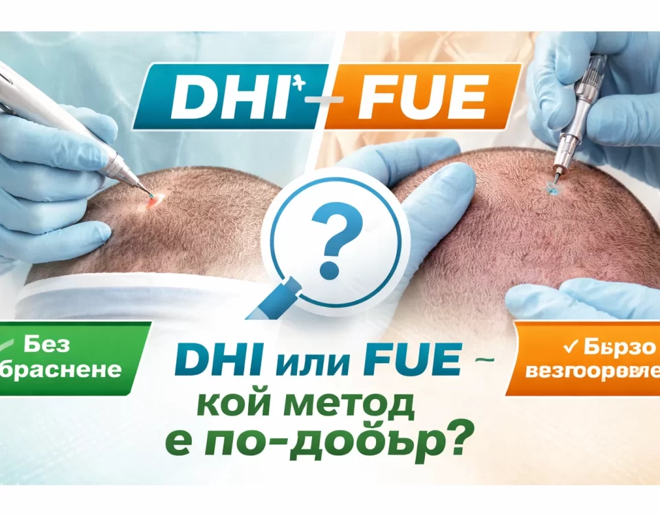 Разлика между DHI и FUE при присаждане на коса