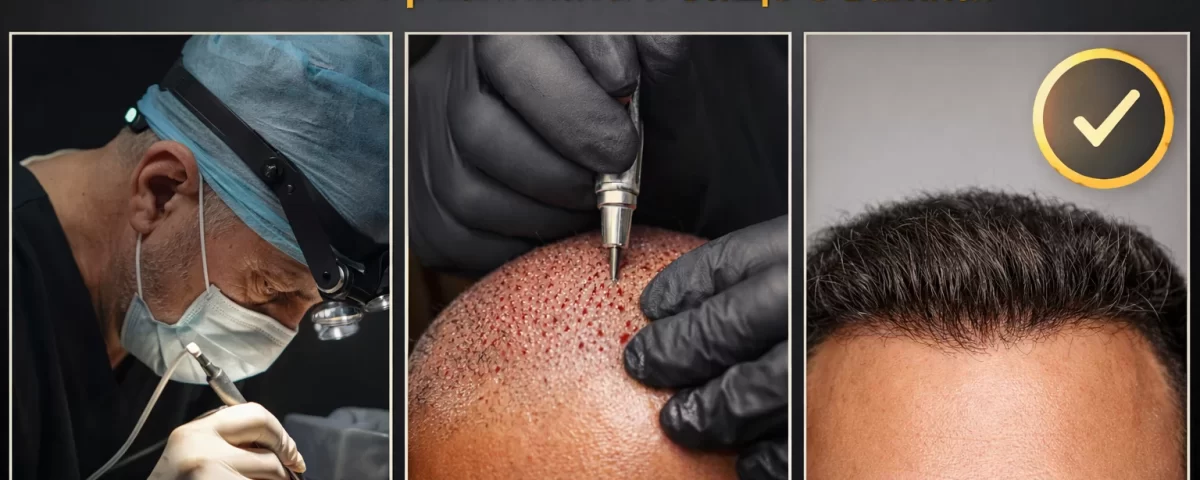 доктор или техници при присаждане на коса разлика резултат естествена линия