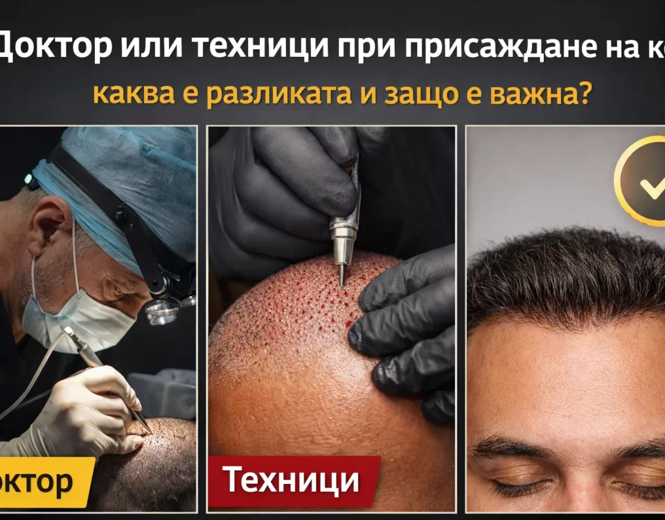 доктор или техници при присаждане на коса разлика резултат естествена линия