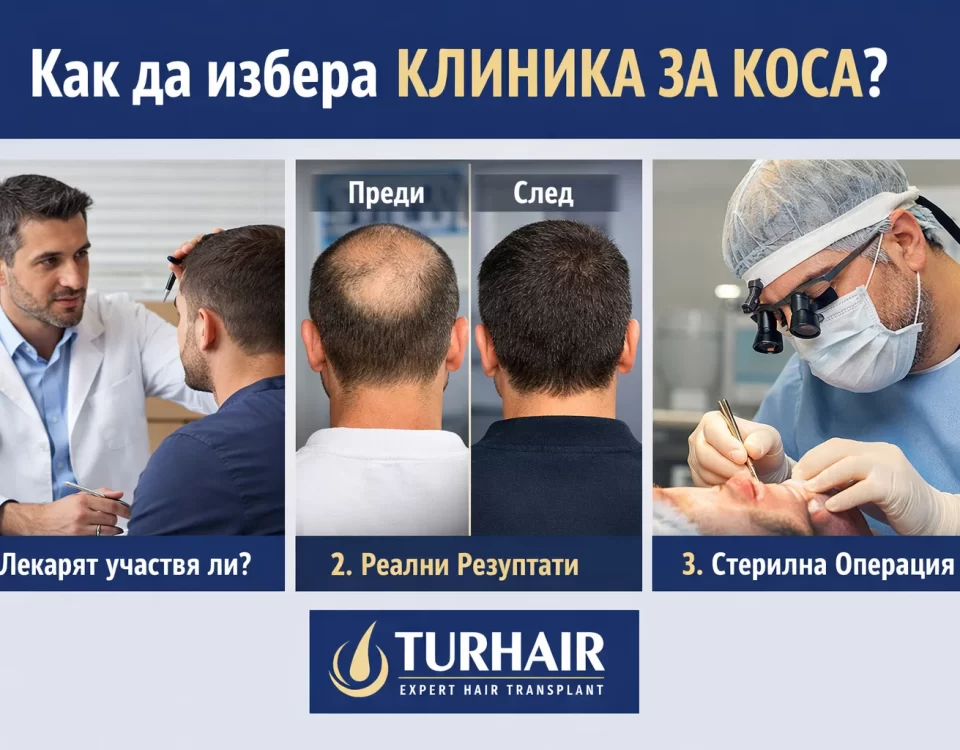 Как да избера клиника за коса – лекар участие, реални резултати и стерилна операция Turhair