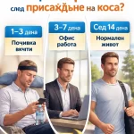 Кога мога да се върна на работа след присаждане на коса – 1-3 дни почивка, 3-7 дни офис работа, 14 дни нормален живот Turhair