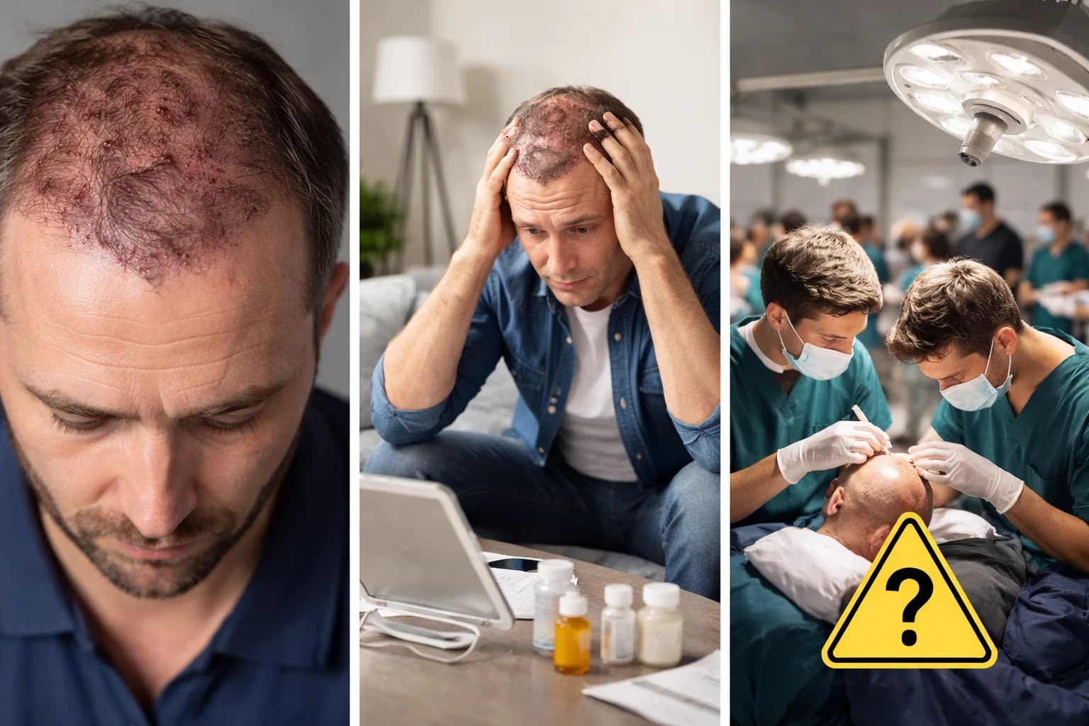 Пациент с неуспешно присаждане на коса търси решение за корекция