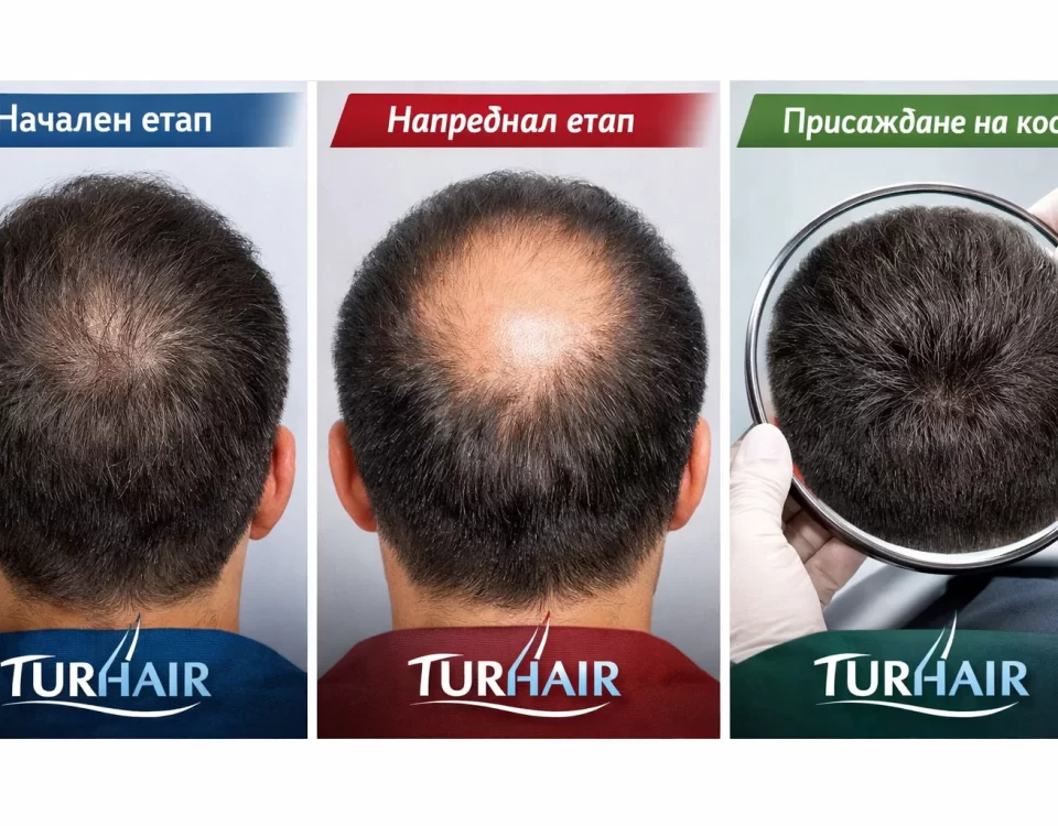 Начален етап на оплешивяване в темето при мъжете