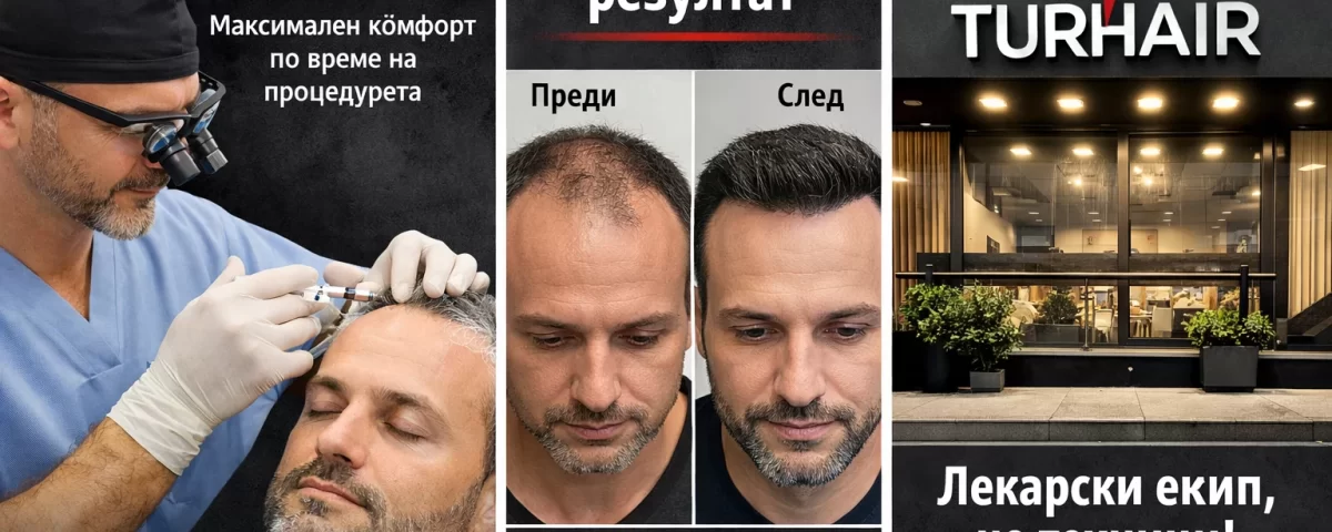 Безболезнено присаждане на коса с лекарско участие – Turhair резултати преди и след естествена линия на косата