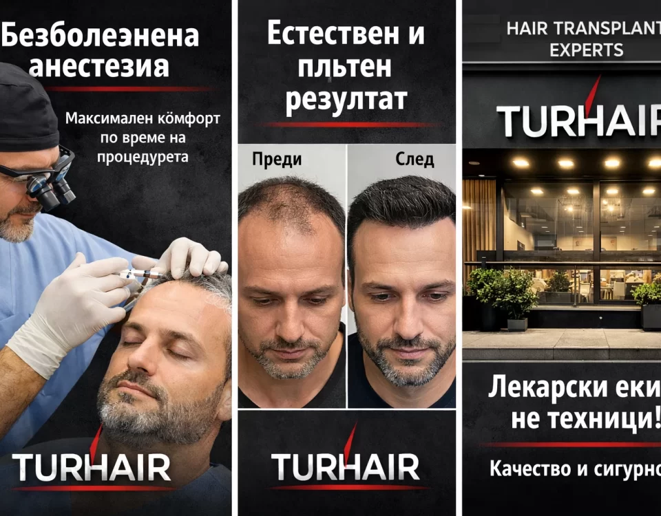 Безболезнено присаждане на коса с лекарско участие – Turhair резултати преди и след естествена линия на косата