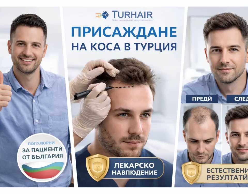 Присаждане на коса в Турция без бръснене – резултати преди и след в клиника Turhair с лекарски контрол