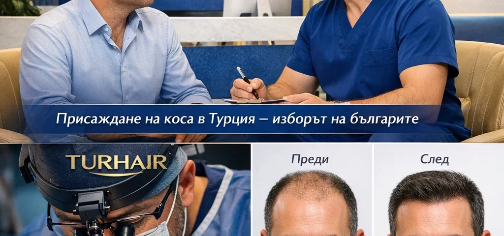 Присаждане на коса в Турция с лекар Turhair преди и след резултати за български пациенти