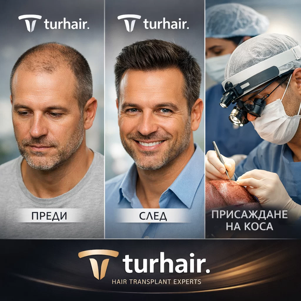 Присаждане на коса преди и след – резултати с лекар Turhair