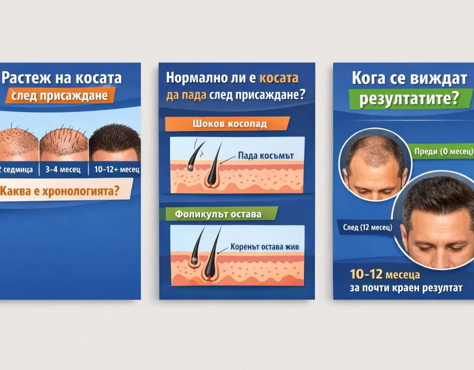 Растеж на косата след присаждане – етапи 1 до 12 месец, шоков косопад и крайни резултати