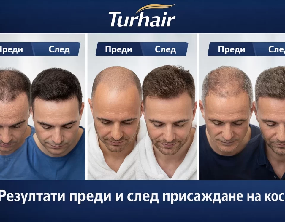 Резултати преди и след присаждане на коса Turhair – естествени резултати с лекар