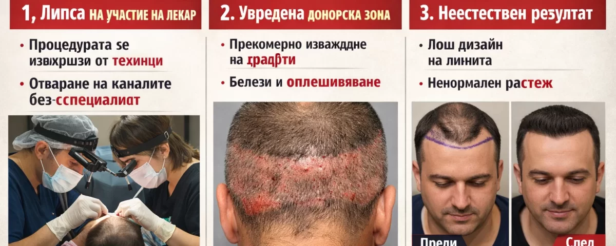 Рискове при евтини клиники за присаждане на коса – липса на лекар, увредена донорна зона и неестествени резултати | Turhair