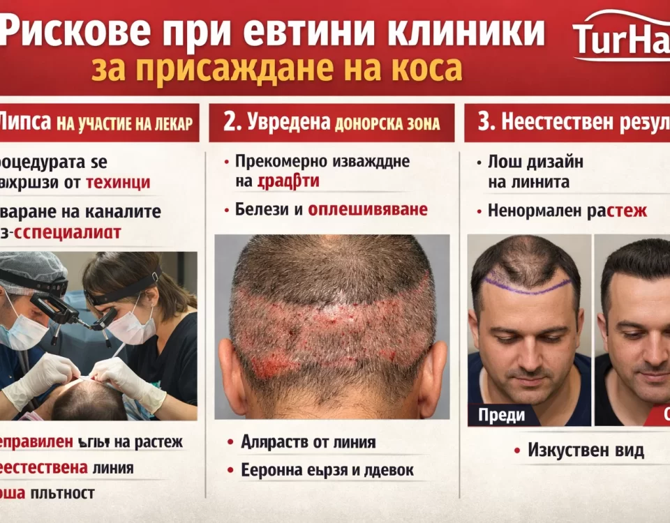 Рискове при евтини клиники за присаждане на коса – липса на лекар, увредена донорна зона и неестествени резултати | Turhair
