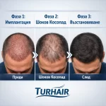 Шоков косопад след трансплантация на коса – етапи имплантация, опадане и възстановяване Turhair