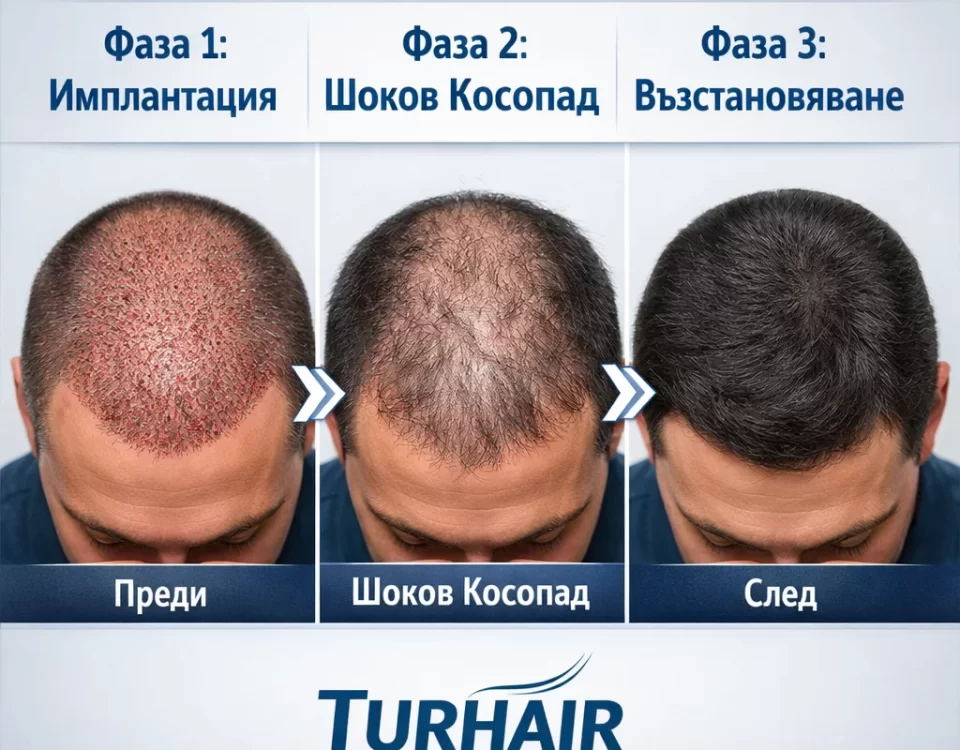 Шоков косопад след трансплантация на коса – етапи имплантация, опадане и възстановяване Turhair