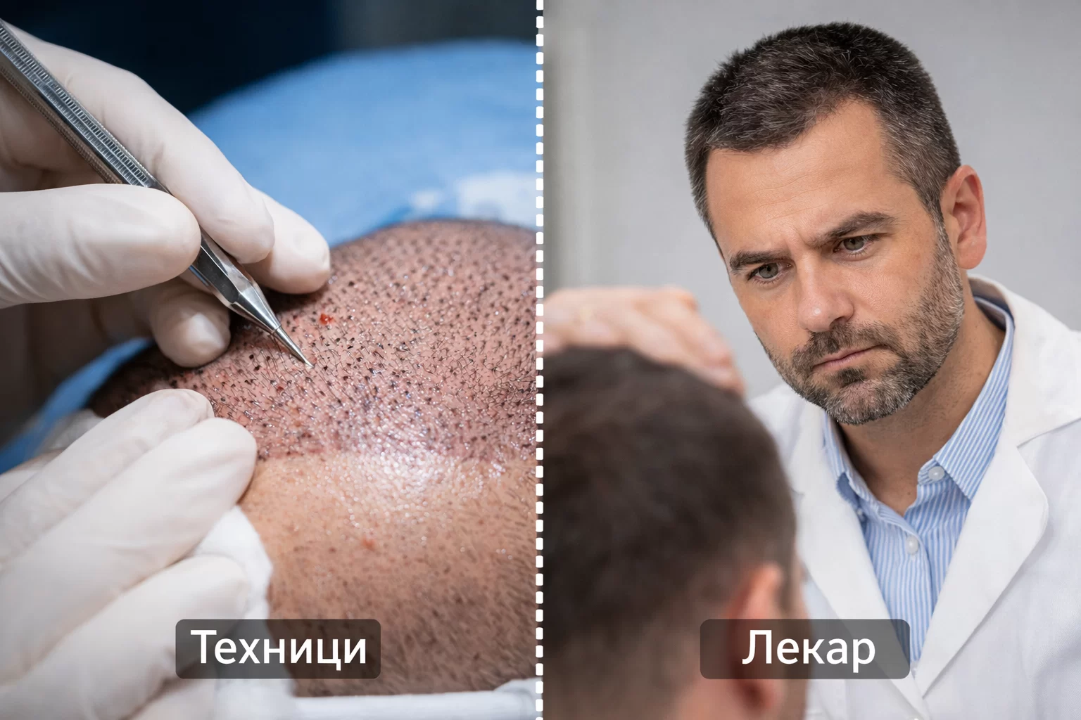 Техници срещу лекар при присаждане на коса – кой извършва процедурата