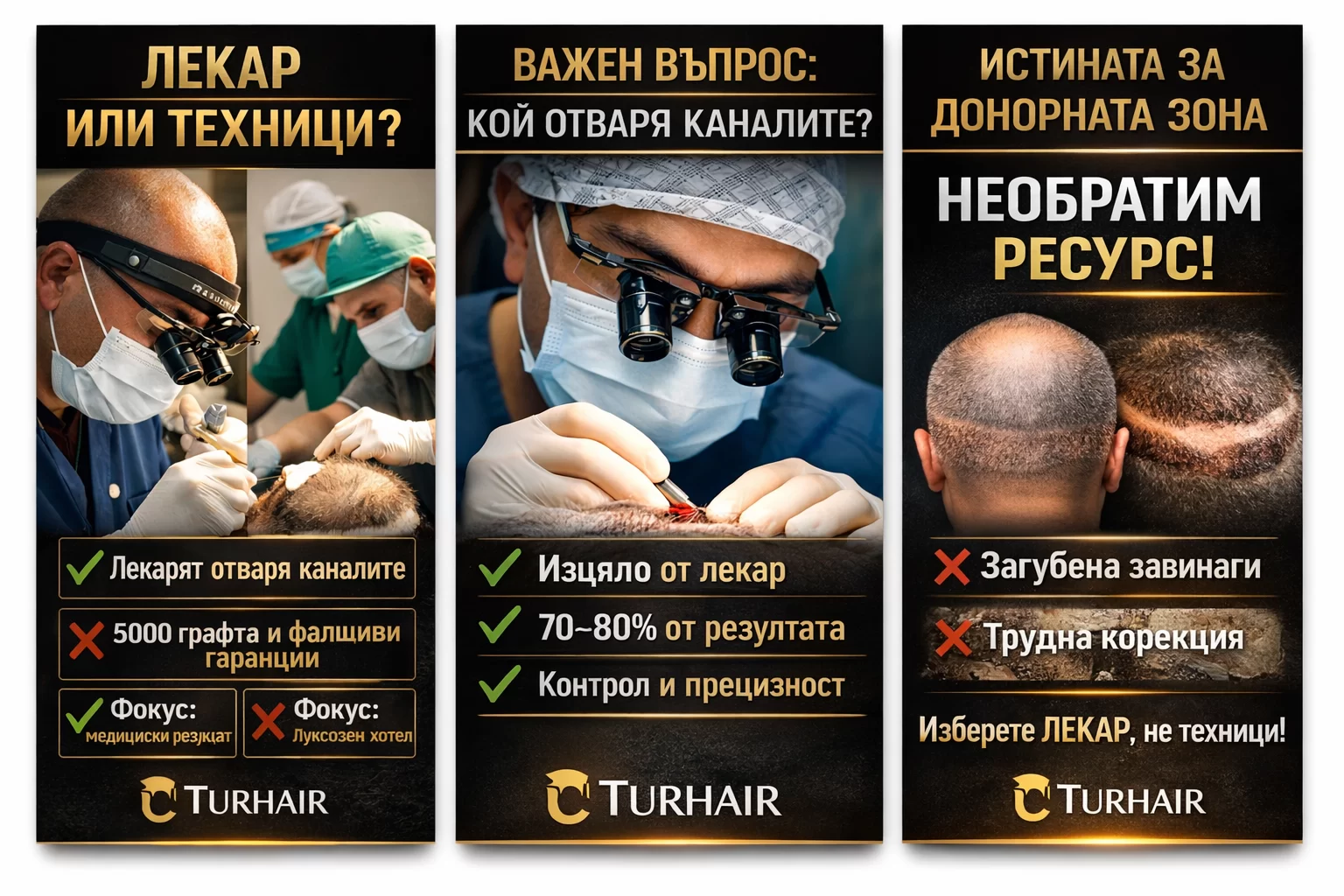 Лекар срещу техници при присаждане на коса – Turhair, лекар отваря каналите, безопасна процедура и защита на донорната зона