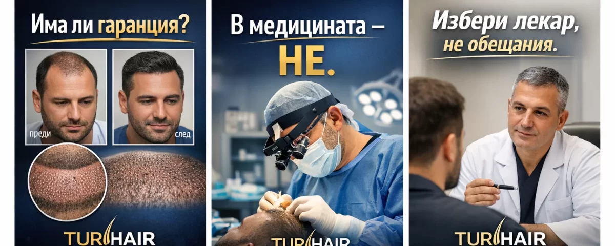 Присаждане на коса без гаранция Turhair лекарска клиника естествени резултати донорска зона