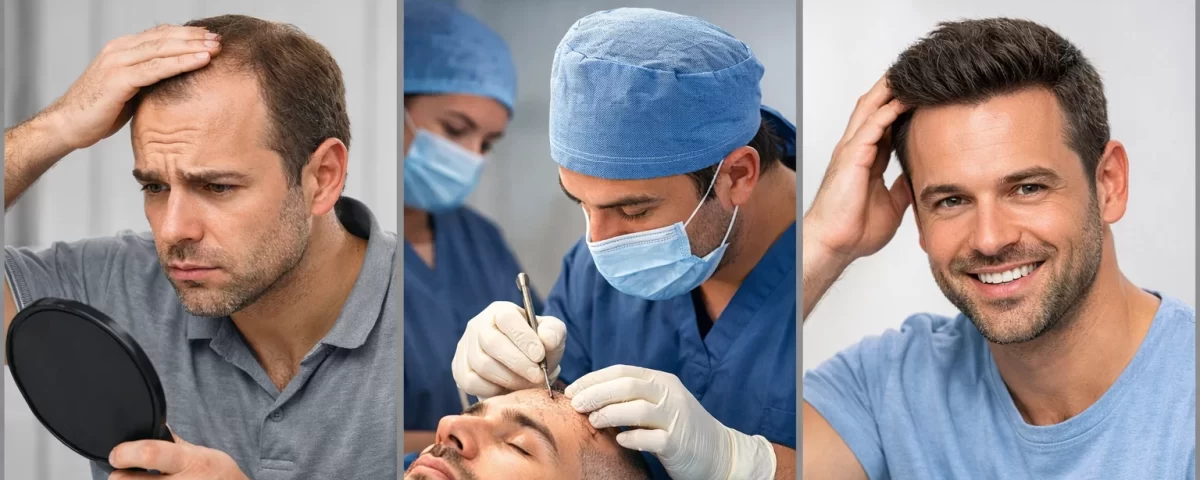 Косопад и решение чрез присаждане на коса – преди, по време и след процедурата в Turhair