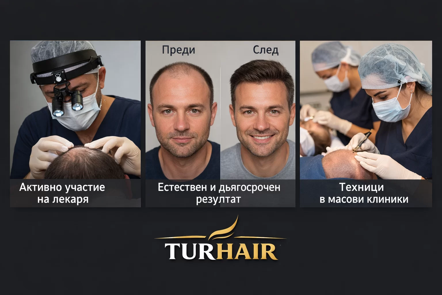 Присаждане на коса Пловдив или Турция – сравнение на TURHAIR с други клиники, участие на лекар и естествен резултат