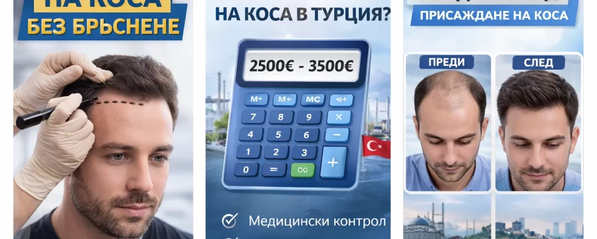 Цена на присаждане на коса в Турция 2500€ – 3500€ с медицински контрол и пакетни услуги