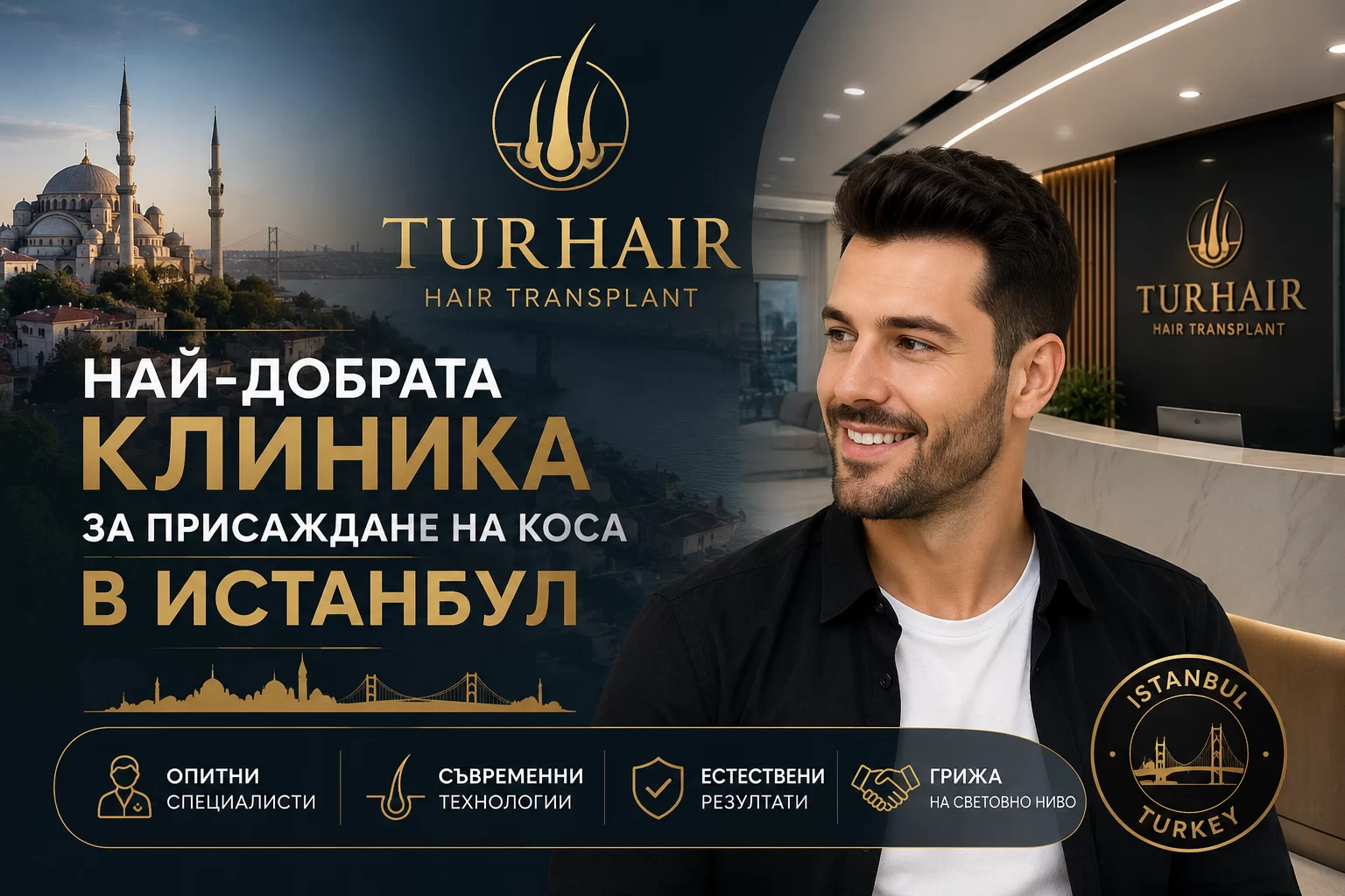 TurHair – Най-добрата клиника за присаждане на коса в Истанбул с модерни технологии и естествени резултати.