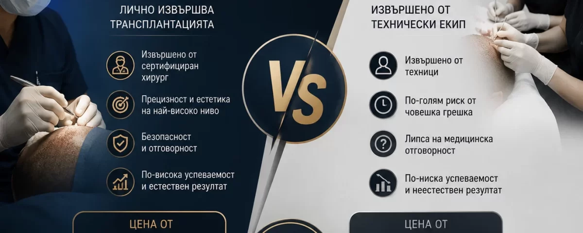 Сравнение между трансплантация на коса, извършена от хирург, и процедура, извършена от техници – TURHAIR Istanbul.