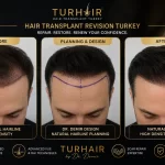Корекция на трансплантация на коса в Турция преди и след процедура с Д-р Демир в TurHair