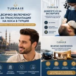 Всичко включено трансплантация на коса в Турция с TurHair Istanbul – VIP трансфер, хотелско настаняване, FUE и DHI техники за естествени резултати.