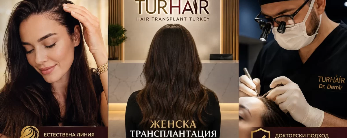 Женска трансплантация на коса в Турция в TurHair с Dr. Demir за естествена плътност и женствена линия на косата