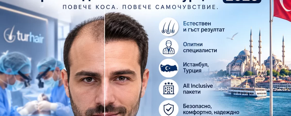 Присаждане на коса в Турция 2026 – TurHair и д-р Сърач Демир, лекарска трансплантация на коса в Истанбул