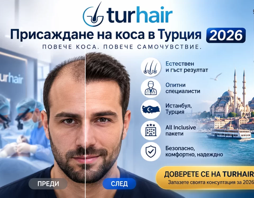 Присаждане на коса в Турция 2026 – TurHair и д-р Сърач Демир, лекарска трансплантация на коса в Истанбул