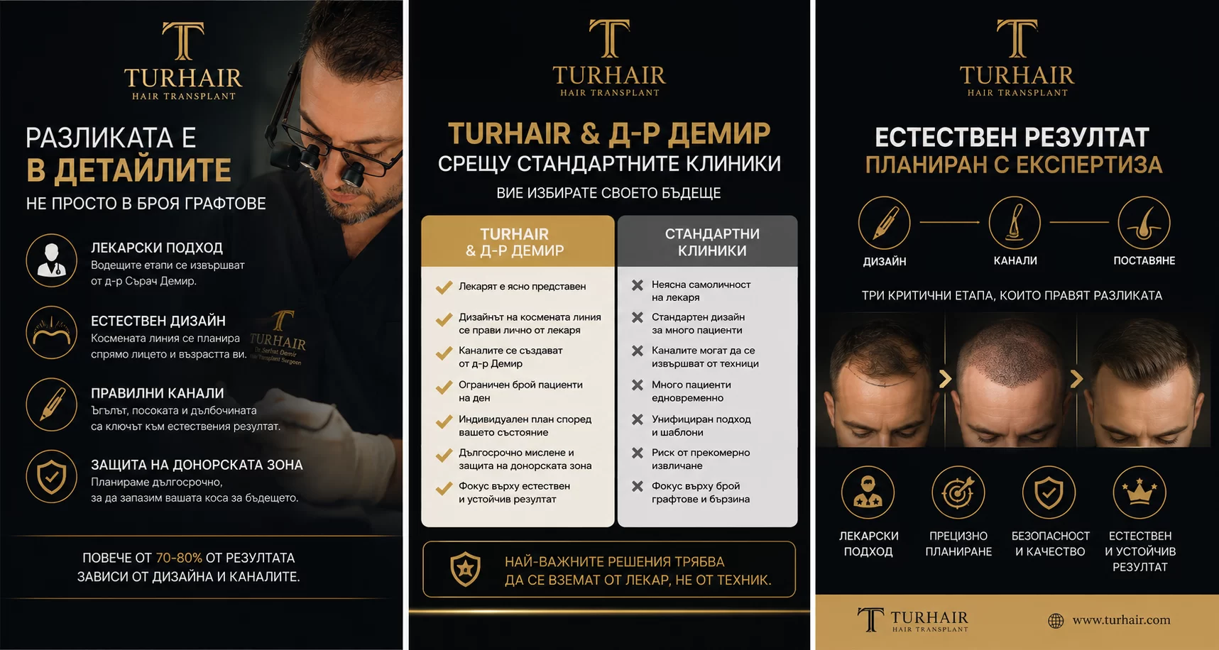 Присаждане на коса в Турция 2026 – TurHair и д-р Сърач Демир, лекарска трансплантация на коса в Истанбул